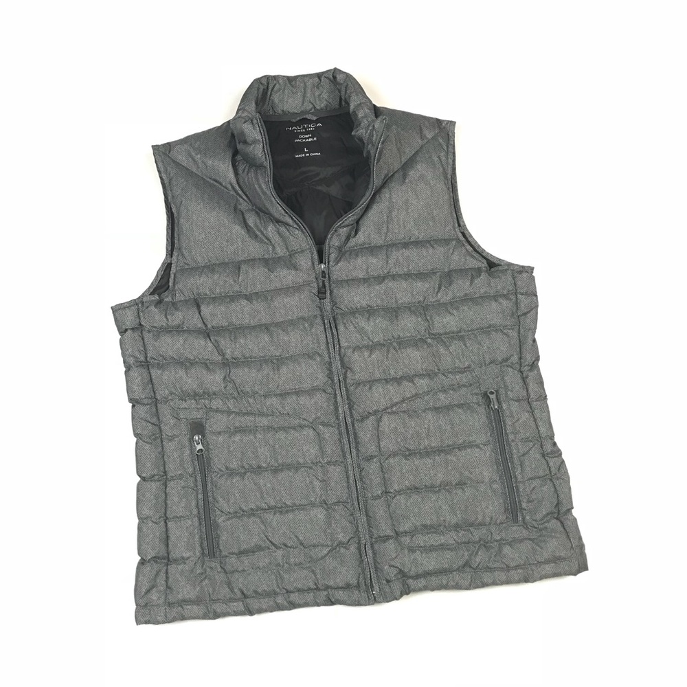 $149 Nautica Down Packable Silver Vest
